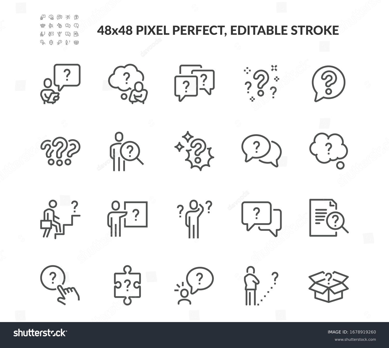 クエスチョンマークと困惑のアイコン