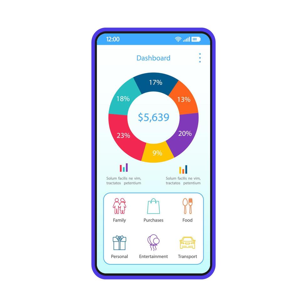 スマートフォンアプリのインターフェース